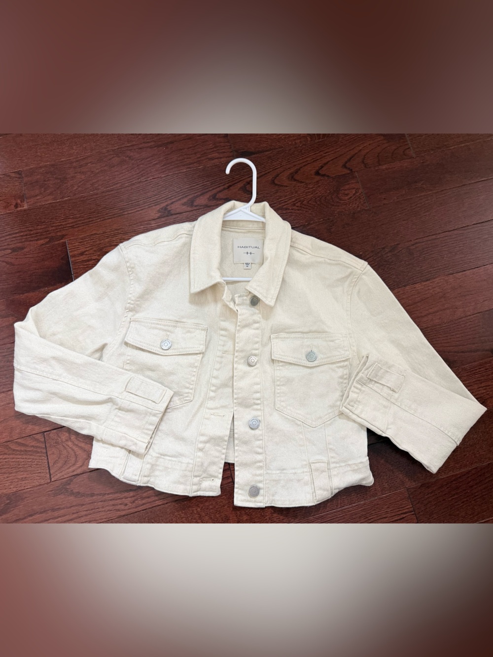 Habitual Ivory Denim Jean Jacket Size Medium